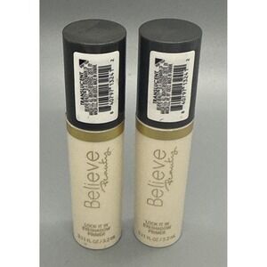 Believe Beauty Lock It in Eyeshadow Primer Translucent 0.11 FL OZ Lot of 2